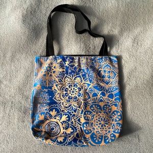 Unique Boho Blue and Yellow Tote Bag